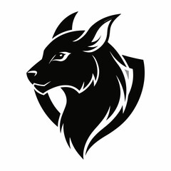 Animal logo icon black shape white background