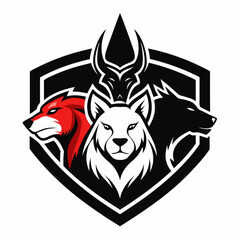 Animal logo icon black shape white background