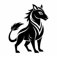 Animal logo icon black shape white background