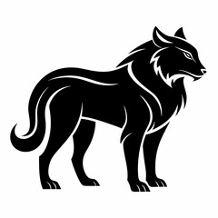 Animal logo icon black shape white background