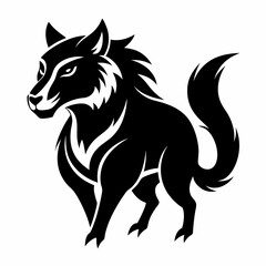 Animal logo icon black shape white background