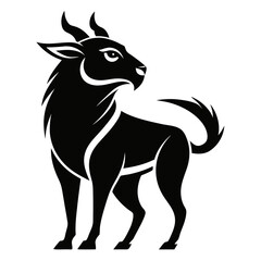 Animal logo icon black shape white background