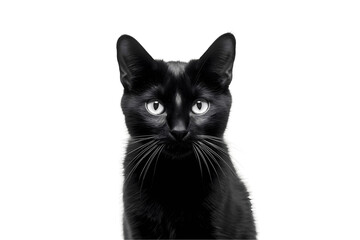 Obraz premium The image is named Black and white cat isolated on white background