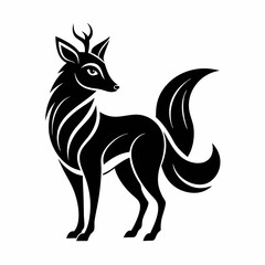 Animal logo icon black shape white background