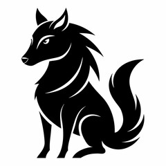 Animal logo icon black shape white background