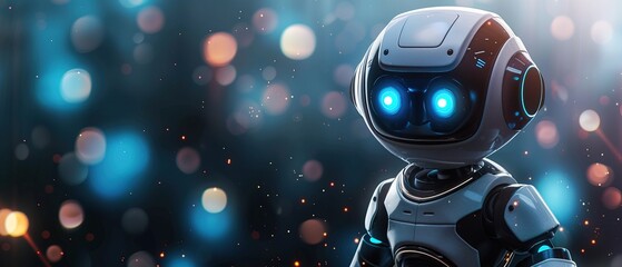 Robot Ai Intelligence technology solutions develop cannot find solution background banner copy space area for text