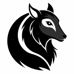 Animal logo icon black shape white background