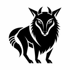 Animal logo icon black shape white background