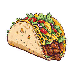 Hand Drawn Taco Vector Tacos Illustration