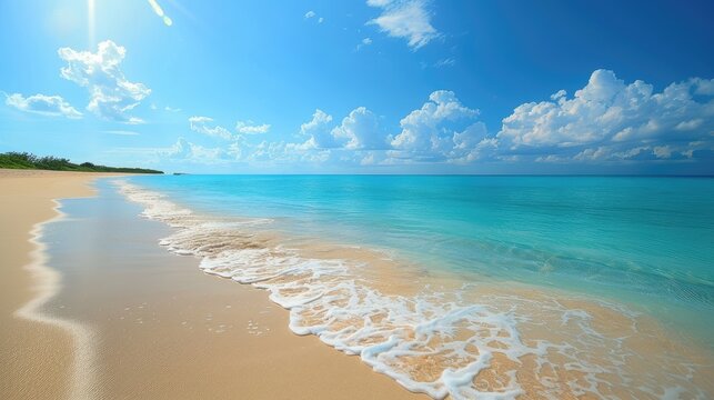 Sun-kissed beach with turquoise waters