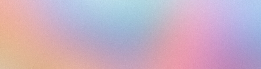 Abstract noisy gradient background of multicolored pastel colors. Color palette, colorful pattern with a soft noise effect. Holographic blurred grainy gradient banner texture