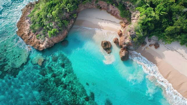 Sun-kissed beach with turquoise waters