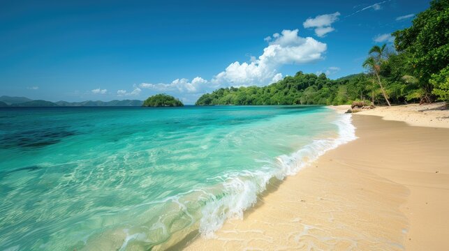 Sun-kissed beach with turquoise waters