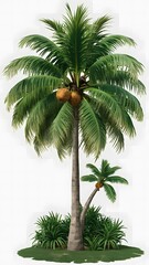 palm tree isolated on white background