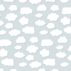 Cloud Vector Seamless Pattern