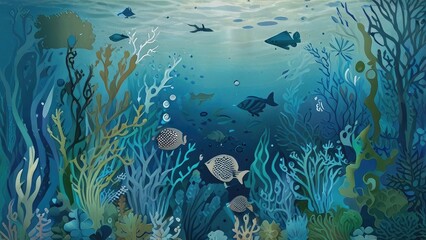 Fototapeta premium coral reef with fishes