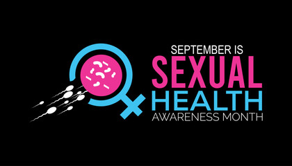 Sexual Health Awareness Month is observed every year on September. banner design template Vector illustration background design.