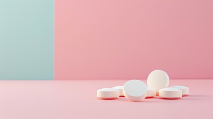 Fototapeta premium Zonisamide pharmaceutical tablets with copy space for medical concepts