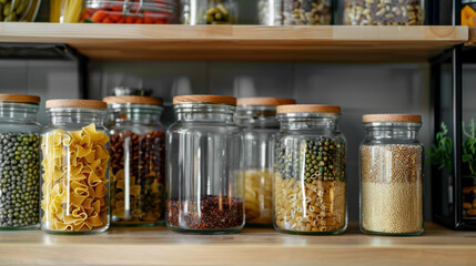 Kitchen Ambiance: Background elements include a kitchen setting with possibly wooden countertops or stainless steel surfaces, enhancing the visual appeal and practicality of the ingredients.
