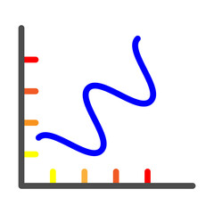Obraz premium Wave Chart Vector Flat Icon Design