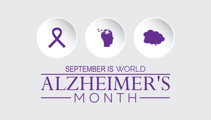 World Alzheimer's Month is observed every year on September. banner design template Vector illustration background design.