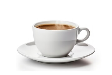 Fresh Cup of Coffee on White Background