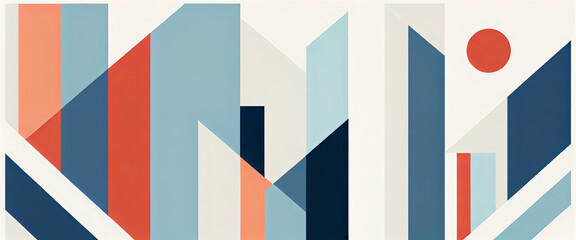 Fototapeta premium illustrazione con elementi geometrici a tema minimalista astratto contemporaneo