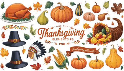 Thanksgiving illustration elements  seasonal decoration cozy atmosphere Background
