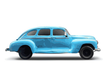 side view illustration of an 50s classic American car 