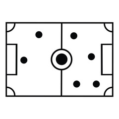 Soccer tactics icon, game success strategy in football, scheme play, thin line web symbol on white background - editable stroke vector illustration . EPS10	