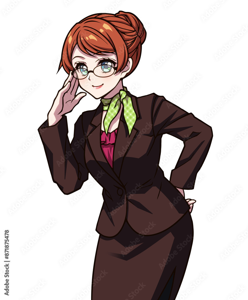 Wall mural Clip art of woman in business sous vide glasses