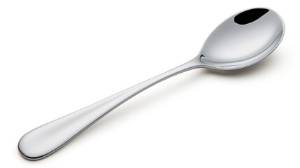 Close up view tea spoon  on white background 