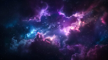 Obraz premium Vibrant Nebula in Space, Cosmic Night Sky with Stars. Astronomy, Universe Exploration, Supernova Background