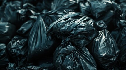 The heap of black bags