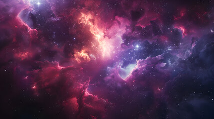 Fototapeta premium Vibrant Nebula in Space, Cosmic Night Sky with Stars. Astronomy, Universe Exploration, Supernova Background