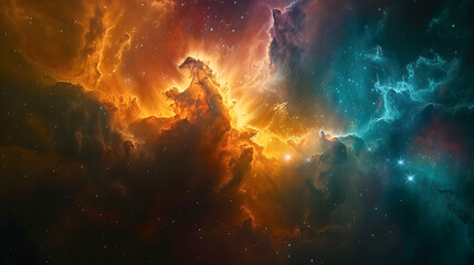 Obraz premium Vibrant Nebula in Space, Cosmic Night Sky with Stars. Astronomy, Universe Exploration, Supernova Background