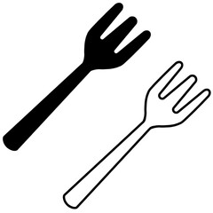 fork icon vector illustration, isolated on white