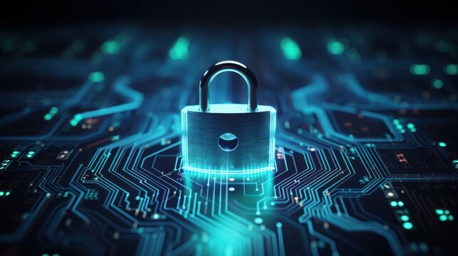 a digital padlock symbolizing data protection 