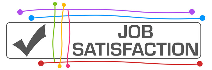 Job Satisfaction Colorful Lines Dots Grey Square Tick Mark 