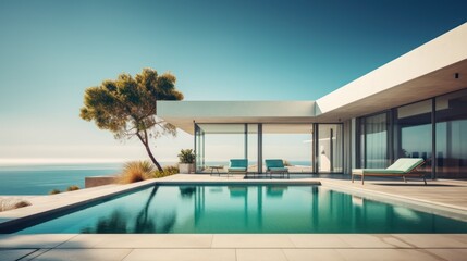 Fototapeta premium Luxury modern beach house 