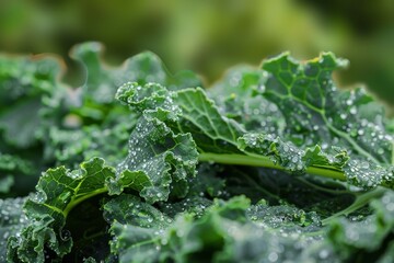 Crunchy dried kale leaves