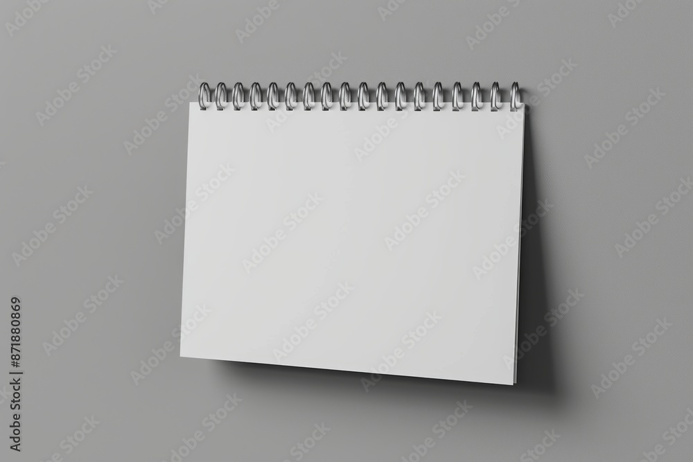 Poster a vertical hanging wire binding calendar with realistic editable mockup in perspective left view in 