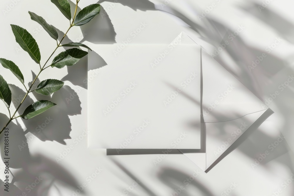 Poster square envelope mockup isolated on a background. 3d rendering. greeting card or invitation card desi