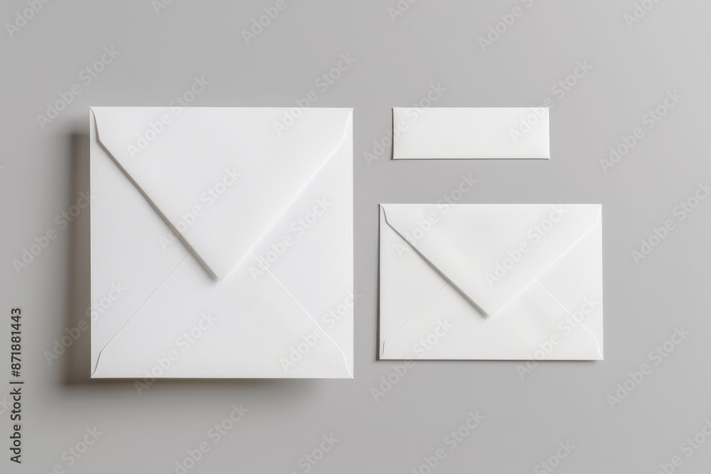 Aufkleber a blank envelope mockup with a greeting card isolated on a white background. 3d rendering.
