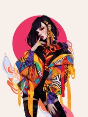 Artistic fashion model artwork