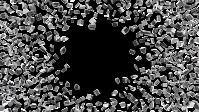 Reverse Transition Glass Wall on Alpha Channel Background