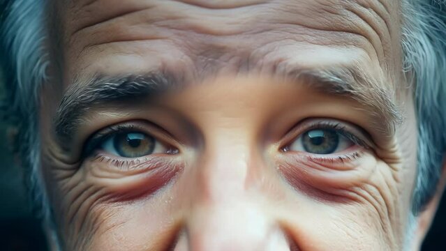 Face morphing from baby boy to old man, close-up