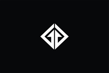 letter GG arrow forward modern abstract logo, letter GG arrow shield icon Minimal awesome trendy professional logo design template on black background