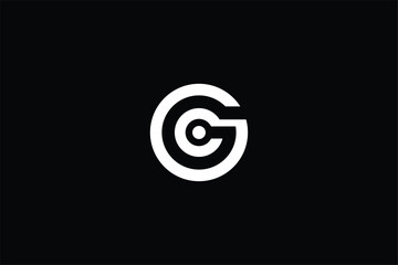 letter C circle iconic abstract vector, letter C G tech company logo 