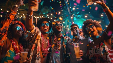 Friends Celebrating Night Party